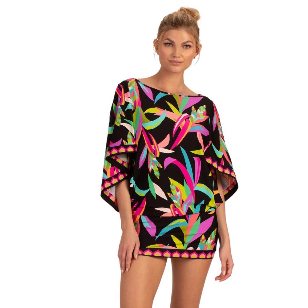 TRINA TURK Birds of Paradise Tunic Komono Swim Cover-Up / NWT / Size L